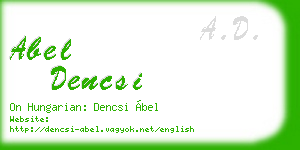 abel dencsi business card